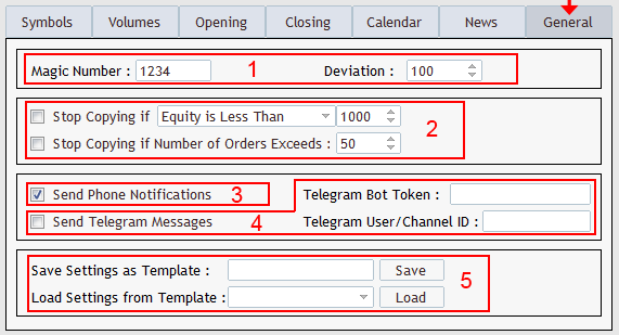 forex trade copier pro control panel general settings