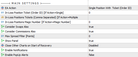 metatrader loss recover pro ea main settings