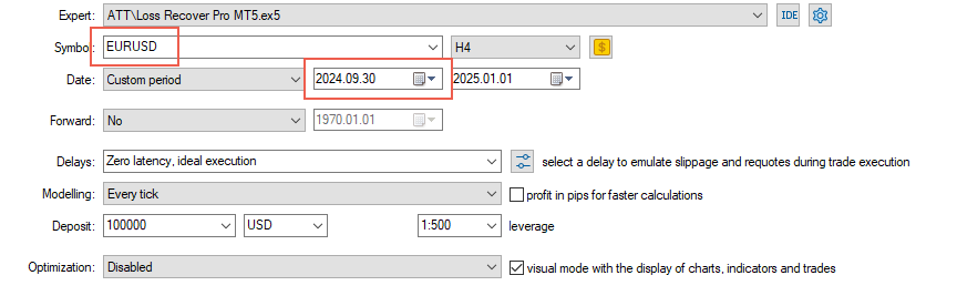 metatrader loss recover pro ea tester settings