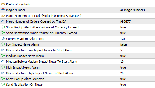 metatrader risk control and management ea input list