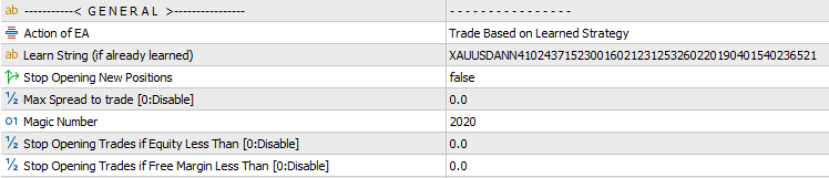 neural network trading robot inputs general settings