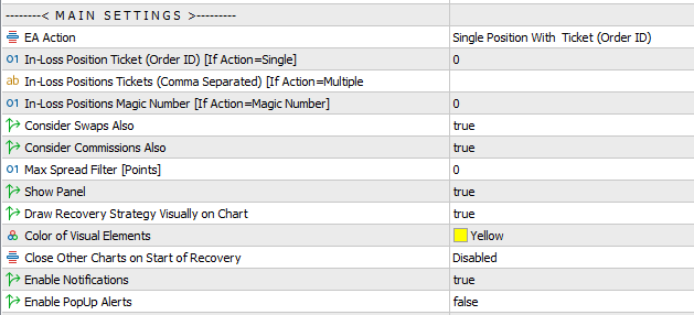 trade loss recover edge inputs main settings