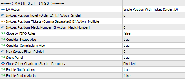 trade loss recover lite inputs main settings