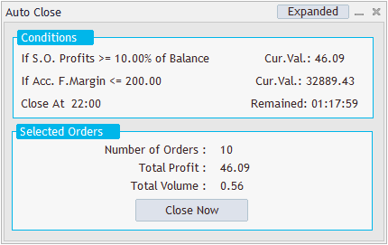 trades automatic close ea minimal panel
