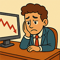 a sad person losing his money on forex