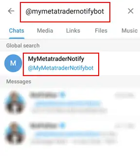 telegram integration search your created bot