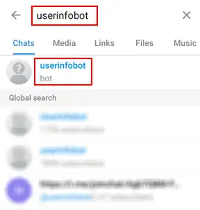 telegram integration search userinfobot