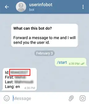 telegram integration userinfobot get current user id